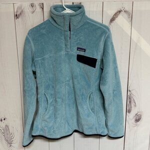 Patagonia Re-Tool Snap-T Pullover Womens Medium (est) Tubular Blue EUC